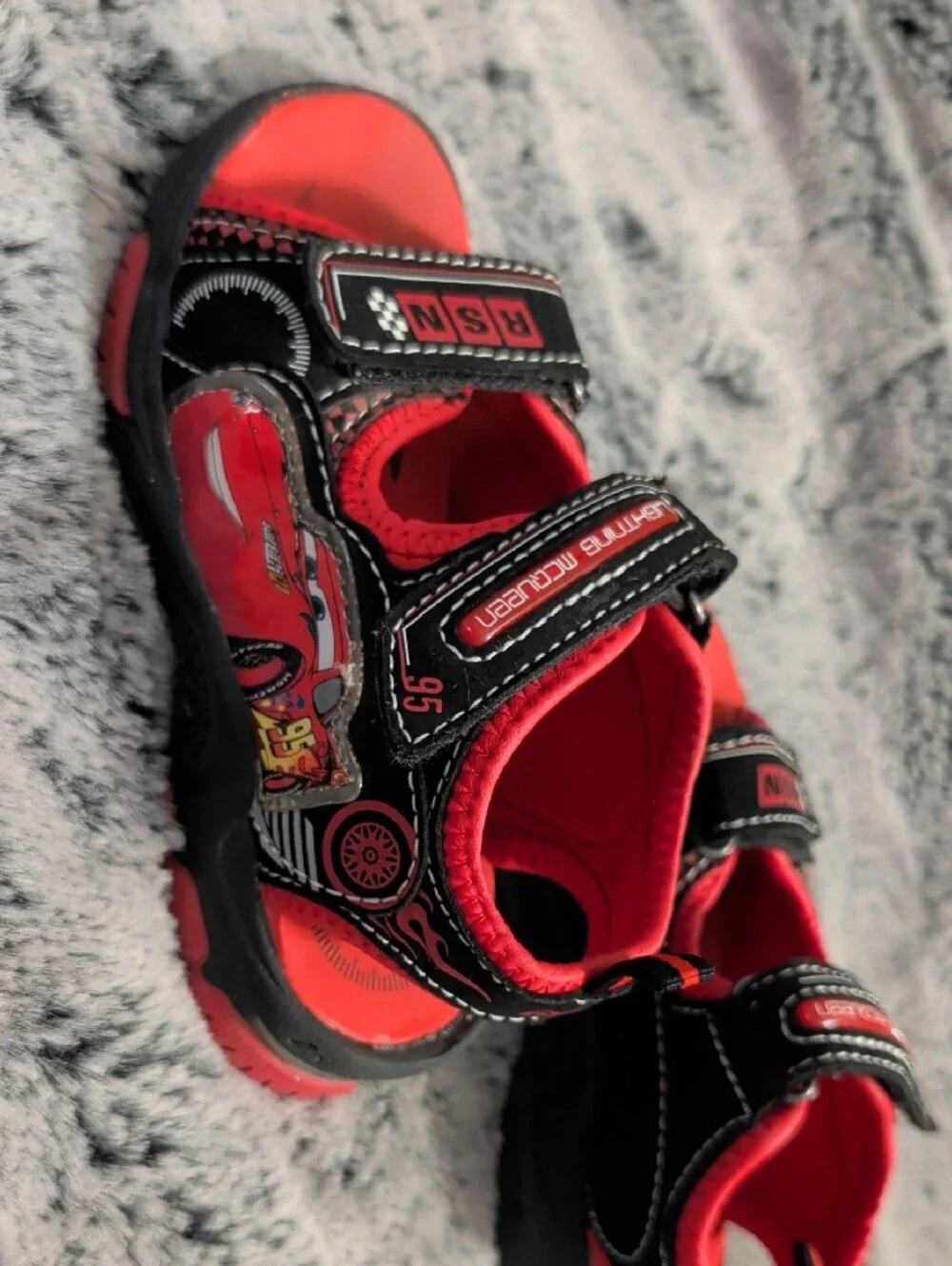 Disney McQueen Kids Racing Sandals - Red and Black  - Light Up